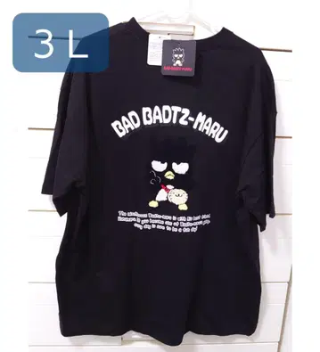 배드마츠마루 T셔츠 3L 굿하나마루 사가 자수 블랙 빅 사이즈