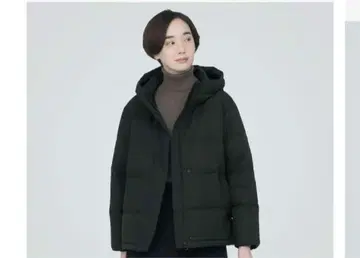 무인양품 후드 부착 블랙 다운 자켓