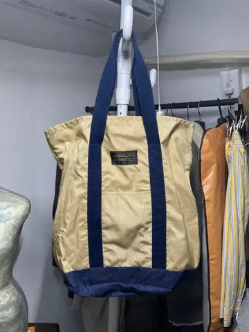 Eddie Bauer 빈티지 토트백 베이지 네이비