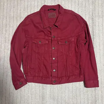 레드 데님 자켓