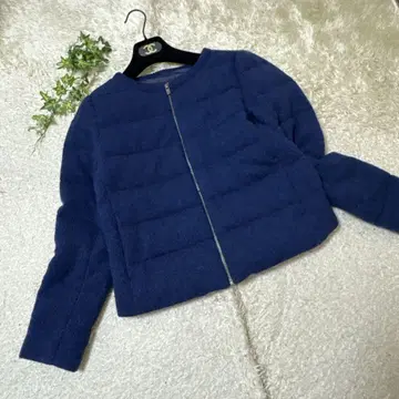 새상품급 라코스테 노카라 다운 자켓 네이비 여성용 L