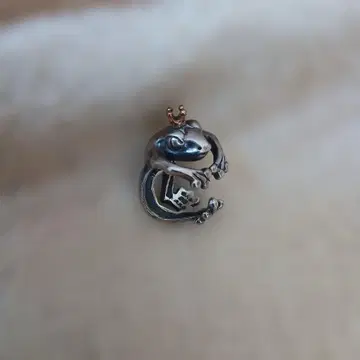 개구리 실버 반지 왕관 포함