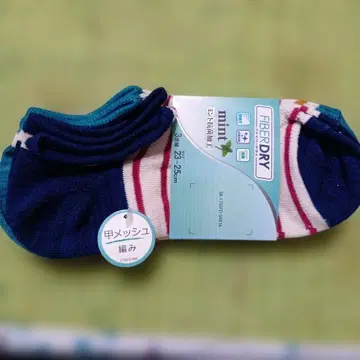 FIBER DRY 스트라이프 삭스 23-25cm 증정 도트 양말