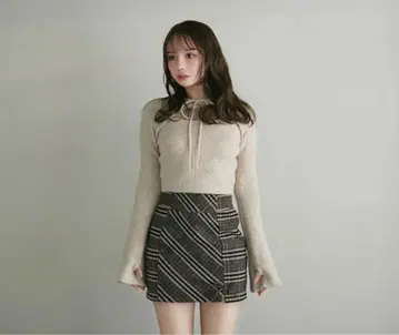 andmary Monica check mini skirt S