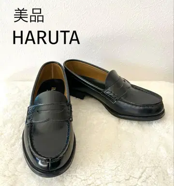 [미사용급] HARUTA 하루타 일본제 가죽 신발 로퍼 블랙 24EE