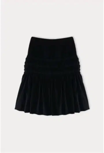 Ethos 벨벳 리플 스커트 블랙 스몰