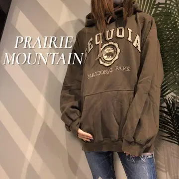 파키스탄 제조 PRAIRIE MOUNTAIN 자수 빈티지 후드티 속기모
