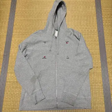 WHIMSY 자수 그레이 풀 집업 후드티