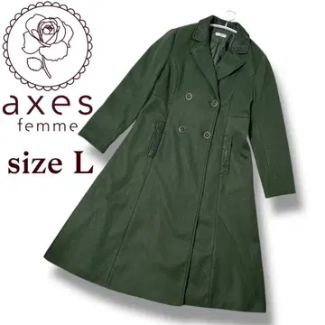 axes femme 빅 올리브 그린 레이스 롱 코트 L