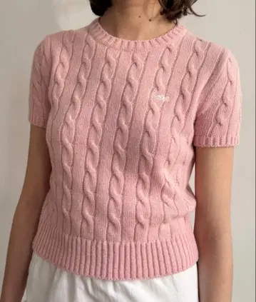 sinoon 핑크 케이블 니트