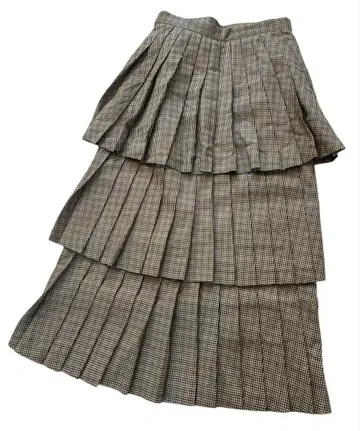 클라네 CLANE 클라네 건클럽 체크 플리츠 스커트 하운드투스 체크 XS