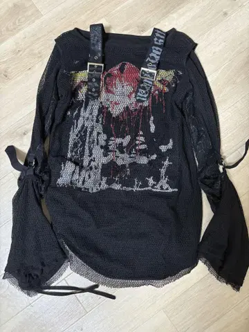 블랙 롱 T 락 스타일
