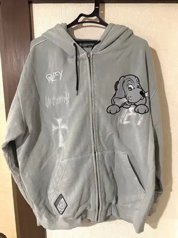 GALFY CRUTCH BRAND 그레이 후드티 고양이 귀 후드
