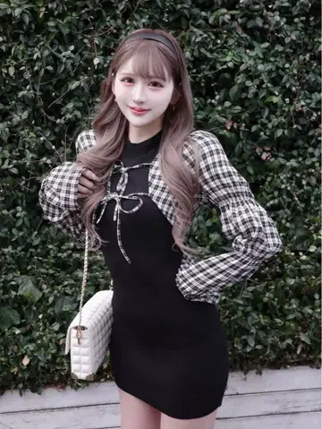 다리치 셔링 볼레로 미니 원피스 블랙