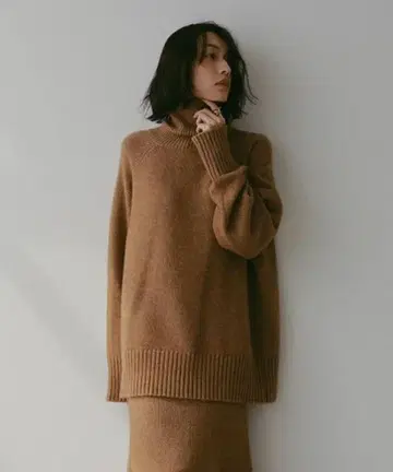 ETRE 야크 터틀 니트 풀오버 BEIGE 클리닝 완료