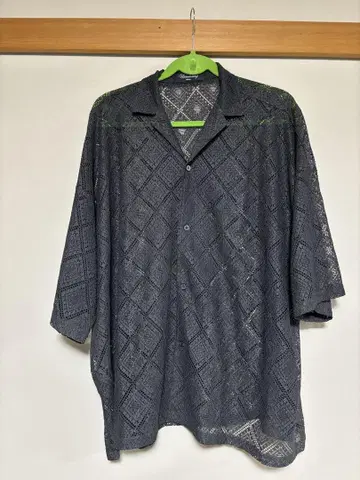 빅 실루엣 레이스 셔츠 시어 셔츠