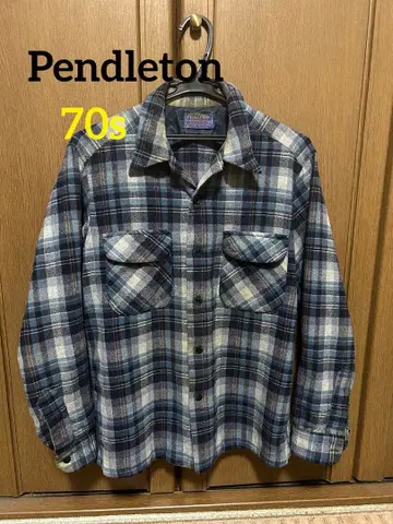 Pendleton 70년대 플란넬 셔츠 좋은 배색 M 사이즈