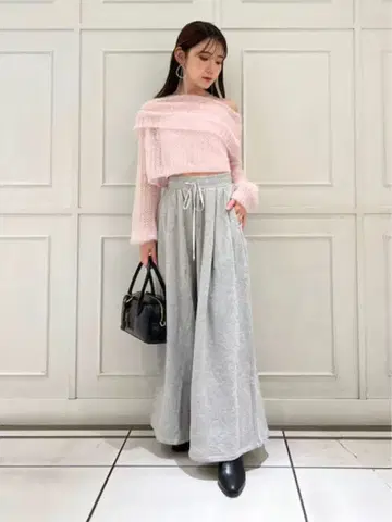 snidel 맨투맨 턱 와이드 팬츠