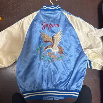 자수 스카잔 파랑/화이트 일본