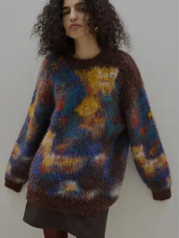 AMERI WILTED FLOWER MOHAIR JACQUARD KNIT