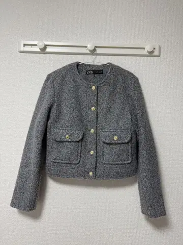 ZARA 그레이 노카라 자켓