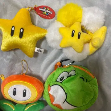 슈퍼 마리오 스타 봉제 인형 참 키링 팔찌 요시