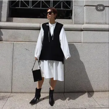 가격 대폭 인하! machatt 마차트 리본 턱 셔츠 원피스 블랙