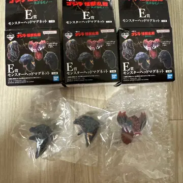 제일복권 고질라 E상 몬스터 헤드 마그넷 3종