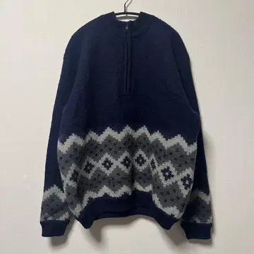 L.L.Bean 80s 네이비 하프 집업 스웨터 L 사이즈