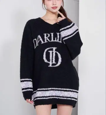 Darich 믹스 컬러 로고 니트 튜닉