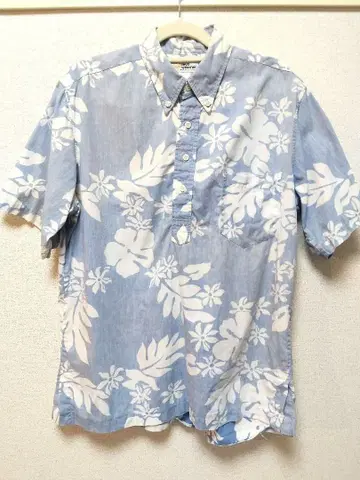 Reyn Spooner 알로하 셔츠 M 파랑 꽃무늬 빈티지