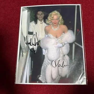 사인 포함 사진 마이클 잭슨 마돈나