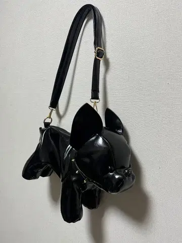 미사용 새상품 프렌치 불독 봉제 인형 숄더백