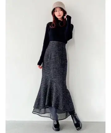 새상품급 정가 9350 RESEXXY 시어 도킹 트위드 스커트