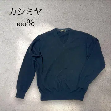 캐시미어 100% 니트 스웨터 V넥 블랙