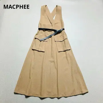 MACPHEE 프렌치 울 벨티드 오버롤 스커트 원피스