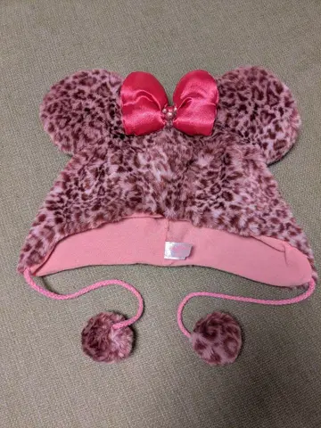 디즈니 팬캡 미니 레오파드 무늬 표범 무늬 핑크 계열