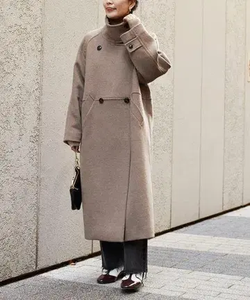 24AW W 비버 코쿤 W전 스탠드 코트