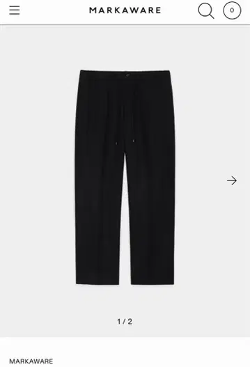 마카웨어 MARKAWARE 오가닉 코튼 블랙 팬츠