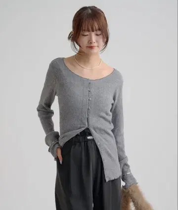 mystic 리브 버튼 가디건