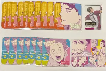 하이큐 팬파크 아트 코스터 금박 클리어 카드 우시지마 텐도 집합