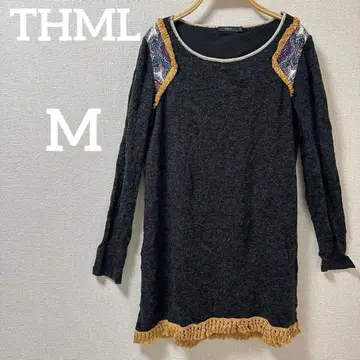 새상품급 THML [ M ] 다크 그레이 긴팔 원피스 에스닉
