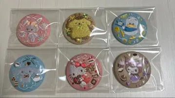 산리오 캐릭터즈 자수 캔 배지 6개 세트