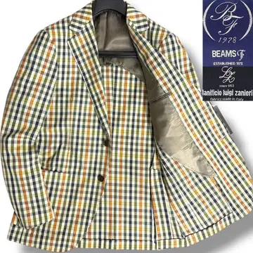 J7345 새상품 빔즈F 링자켓제 EASY 체크 자켓 50