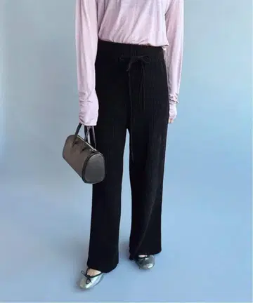 택 포함 니트 벨로아 이지 팬츠 에디트 포 루르 블랙