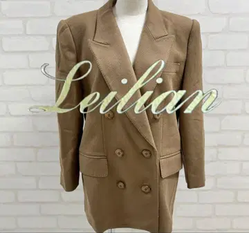 새상품급 Leilian 브라운 더블 브레스트 자켓 울 일본제