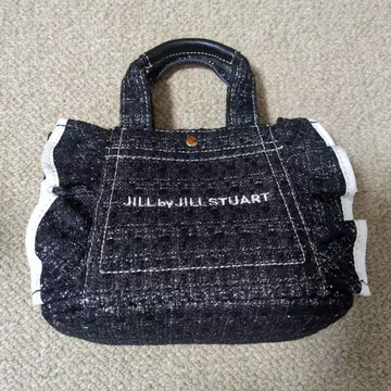 질 바이 질 스튜어트 프릴 토트 미니 트위드 블랙 가방