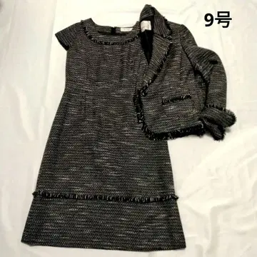 준코 시마다 9호 원피스 자켓 셋업 블랙 트위드 새상품급