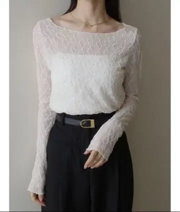 amel classic lace sheer tops / ivory