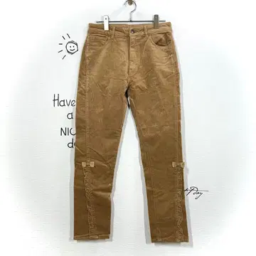 앤드러브 마사미사토미 코듀로이 팬츠 (M) 리본 프릴 걸리시 무지